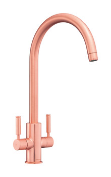 Mixer Tap Dual Lever Rangemaster Intense Brushed copper