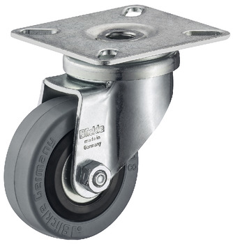 Single Wheel Castor Swivel with or without Brake Wheel Ø 50-75 mm Plate Fixing Screw-on plate or M10 threaded bolt Wheel Ø 50 mm Load capacity: 40 kg