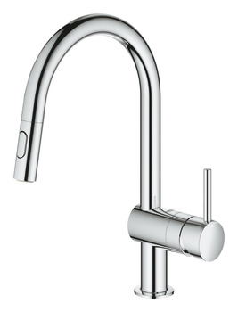 Mixer Tap Single Lever Pull Out Spray C-Spout Grohe Vento Polished chrome Grohe model 30 438 000 - view 2