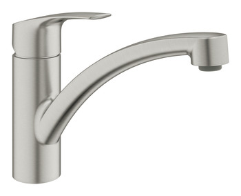 Mixer Tap Single Lever Low Spout Grohe Via Contemporary Brushed super steel