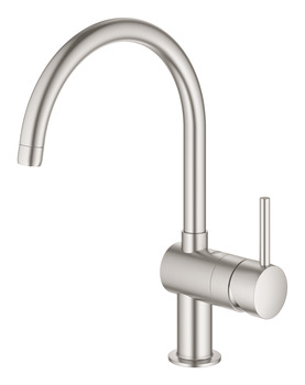 Mixer Tap Single Lever Monobloc C-Spout Grohe Minta Contemporary Brushed super steel Grohe model 30 427 DC0 - view 2