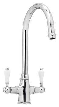 Mixer Tap Dual Lever C-Spout Abode Ludlow Polished chrome - AT1026