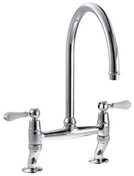 Tap Traditional Bridge C-Spout Abode Ludlow Polished chrome - AT1029