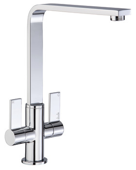 Mixer Tap Dual Lever L-Spout Abode Quantic Polished chrome - AT2070