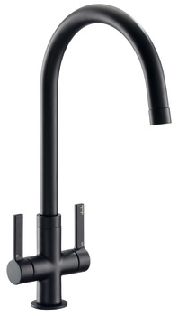 Mixer Tap Dual Lever C-Spout Abode Pico Matt black - AT2095