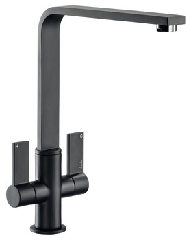 Mixer Tap Dual Lever L-Spout Abode Quantic Matt black - AT2105