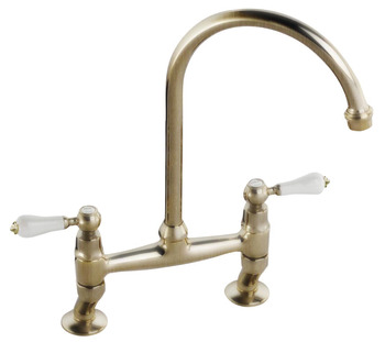 Tap Traditional Bridge C-Spout Abode Ludlow Antique brass - AT1031