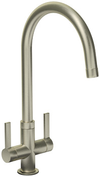 Mixer Tap Dual Lever C-Spout Abode Pico Brushed nickel - AT1227