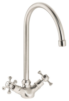 Mixer Tap Dual Lever C-Spout Abode Burford Brushed nickel - AT2171