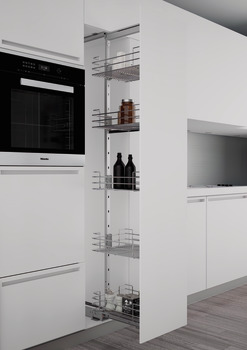 Larder Unit Complete Set Centre Mounting Height Adjustable For cabinet width 300 mm basket width 230 mm chrome wire