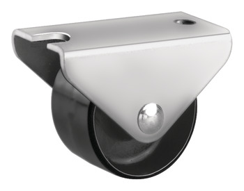 Single Wheel Castor without Brake Ø 15-45 mm Plate Fixing Screw-on plate Wheel Ø 15 mm load capacity 15 kg fixed castor
