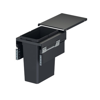 Pull Out Waste Bin 400 mm Vauth-Sagel VS ENVI Space XX Pro S / Pro With synchronised over extension runners For cabinet width 400 mm depth 476 mm 1x 44 litres - lava grey - view 2