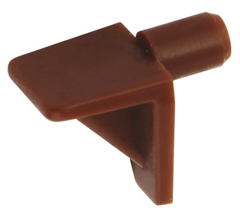 Shelf Support Plug in for Wooden and Glass Shelves and Ø 5 mm Hole with Grooved Plug for wooden and glass shelves Brown