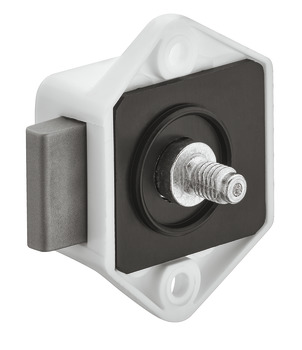 Rim Lock Mini Push-Lock Case Backset 15 mm White