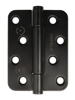 Butt Hinge Concealed Bearing 3 Knuckle Fixed Pin 102 x 76 mm Stainless Steel Staggered hole pattern Radius corners polished