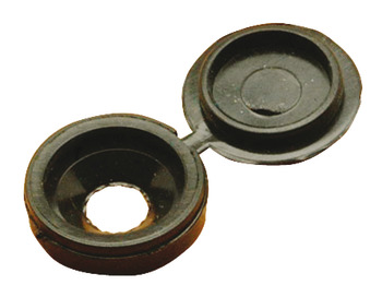 Cover Cap Plastic for Screws Hinged Black Ø 12.6 mm