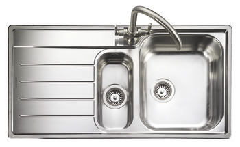 Sink 1.5 Bowl and Drainer Rangemaster Oakland OL9852 Stainless steel sink top mount Drainer on left