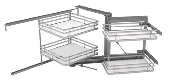 Corner Unit Swing Out Complete Set For cabinet width: 800 mm White/Chrome baskets Left hand - view 2