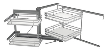 Corner Unit Swing Out Complete Set For cabinet width: 800 mm White/Chrome baskets Right hand - view 2