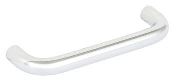 D Pull Handle Steel Polished Chrome D10x32mm 96mm Fixing Centres
