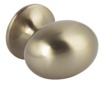 Oval Knob Zinc Alloy Stainless Steel Effect 25x36mm