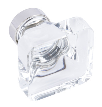 Glacio Knob Zinc/Gls Clr/Nickel D35x33mm