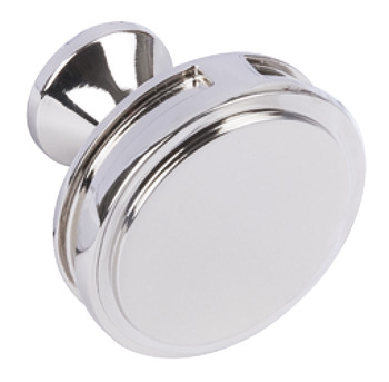 Oberon Knob Zinc Alloy Polished Nickel D35x30mm