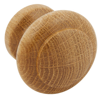 Turned EndGrain Knob Lacq Oak D34x29mm