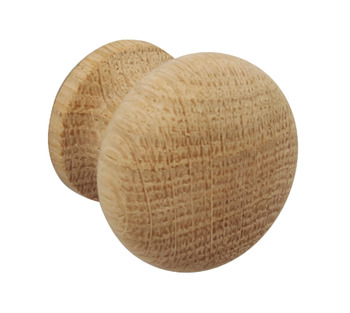 Turned EndGrain Knob Unfin Bch D39x35mm