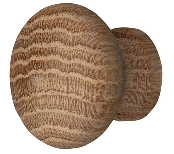 Turned EndGrain Knob Unfin Oak D34x28mm