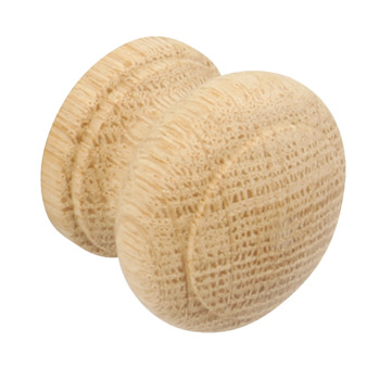 Turned EndGrain Knob Unfin Oak D38x33mm