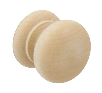 Turned EndGrain Knob Unfin Bch D44x39mm