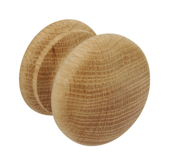 Turned EndGrain Knob Unfin Oak D49x40mm