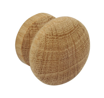 Turned EndGrain Knob Unfin Oak D39x28mm
