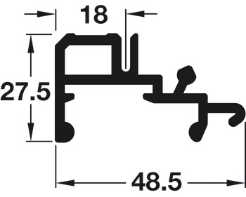 Hafele PS40 Bottom Guide Rail 3050mm