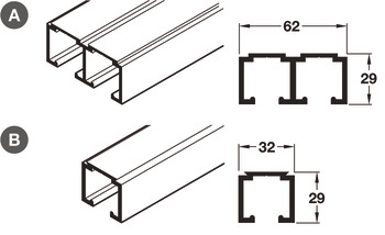Hafele System 9 IF Top Trk Sgl 3m SAA