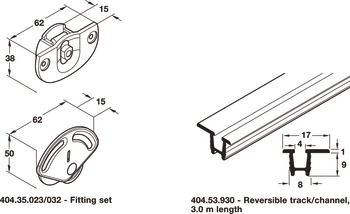 Hafele System 7 Comp Set w Trk 3Dr