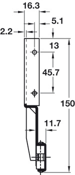 Accuride 1234 Pivot Sld Dr Run Black 405mm