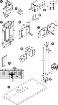 Hawa Multifold 30/W Centre Hinge