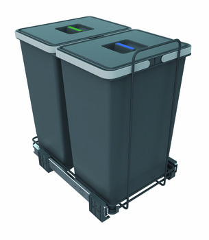 Ecofil PO 400 Bin Hinged 2x24L Dk Grey
