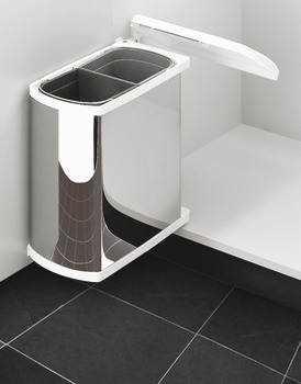 Hailo Duo 450 Bin Hinged 2x8L Stainless Steel/Wht