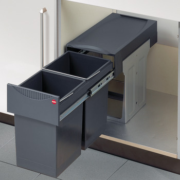 Hailo Tandem 300 Bin 2x15L Dk Grey