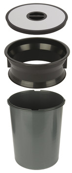 WithT Rectangle Bin D276mm 13L Plastic Black/SSS