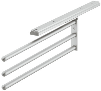 Towel Rail 3-Arm 465mm Aluminium/Plastic Silver Ano