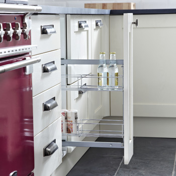 PO Baskets 2-Tier 150mm UH Linear Chrome