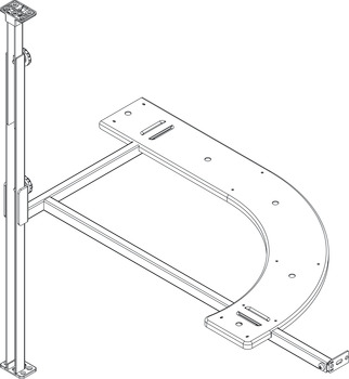 Hafele PO Corner Frame LH Adj Steel 549.42.991