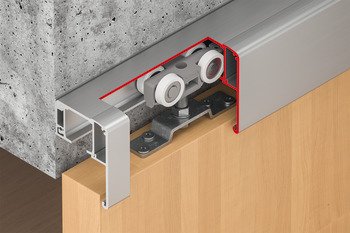 Fitting Set for Sliding Interior Doors Slido D-Line11 Top hung system Slido D-Line11 80-P with soft close on both sides 940.83.008