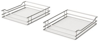 Pull Out Corner Unit Complete Set Classic Silver Linear Wire Baskets Vauth-Sagel VS COR Flex For cabinet width: 1000 mm For door width: 500 mm 548.29.854