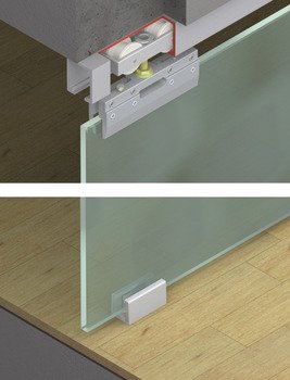 Fitting Set for Sliding Glass Interior Doors Hawa-Junior 80/GS Top hung system For 1 door 940.80.008