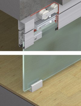 Fitting Set for Sliding Glass Interior Doors Hawa-Junior 80/GL Top hung system For 1 door 940.81.005